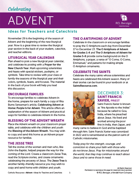 Ideas for Teachers and Catechists