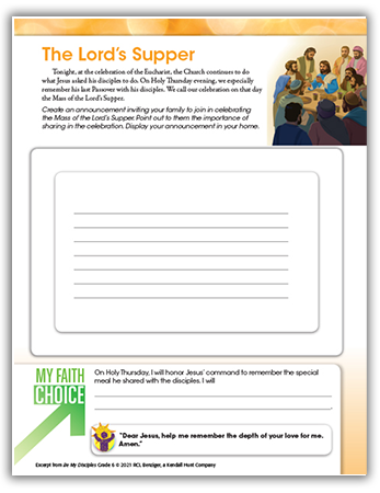 RCL Benziger Triduum Resources: The Last Supper